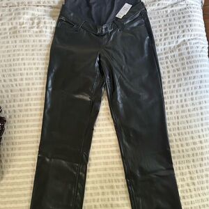 Maternity Black Leather Pants